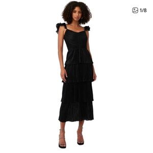 SAYLOR Quintana Black Tiered Midi Dress